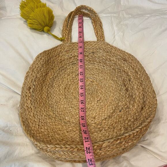 BEE & WILLOW HOME Natural Tan Rattan Purse Tote Beach Bag Women's Sz OS Bohemian - Picture 7 of 7